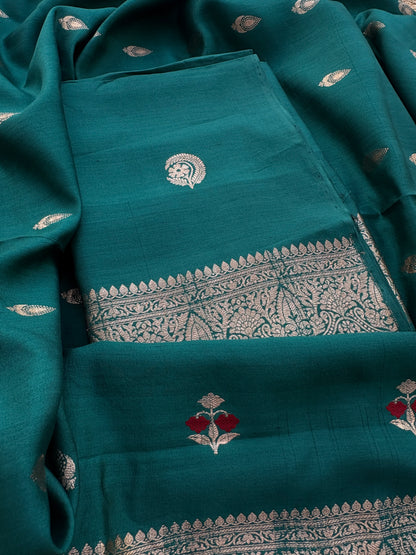 Green Chiniya silk suit set