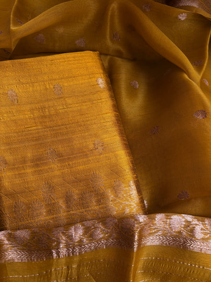Raw silk kadhwa suit set