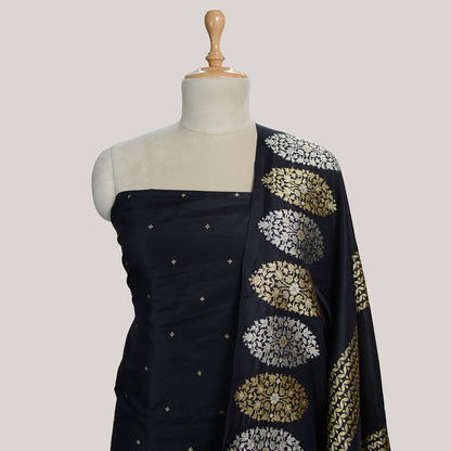 Black Katan by katan silk kadhwa suit set