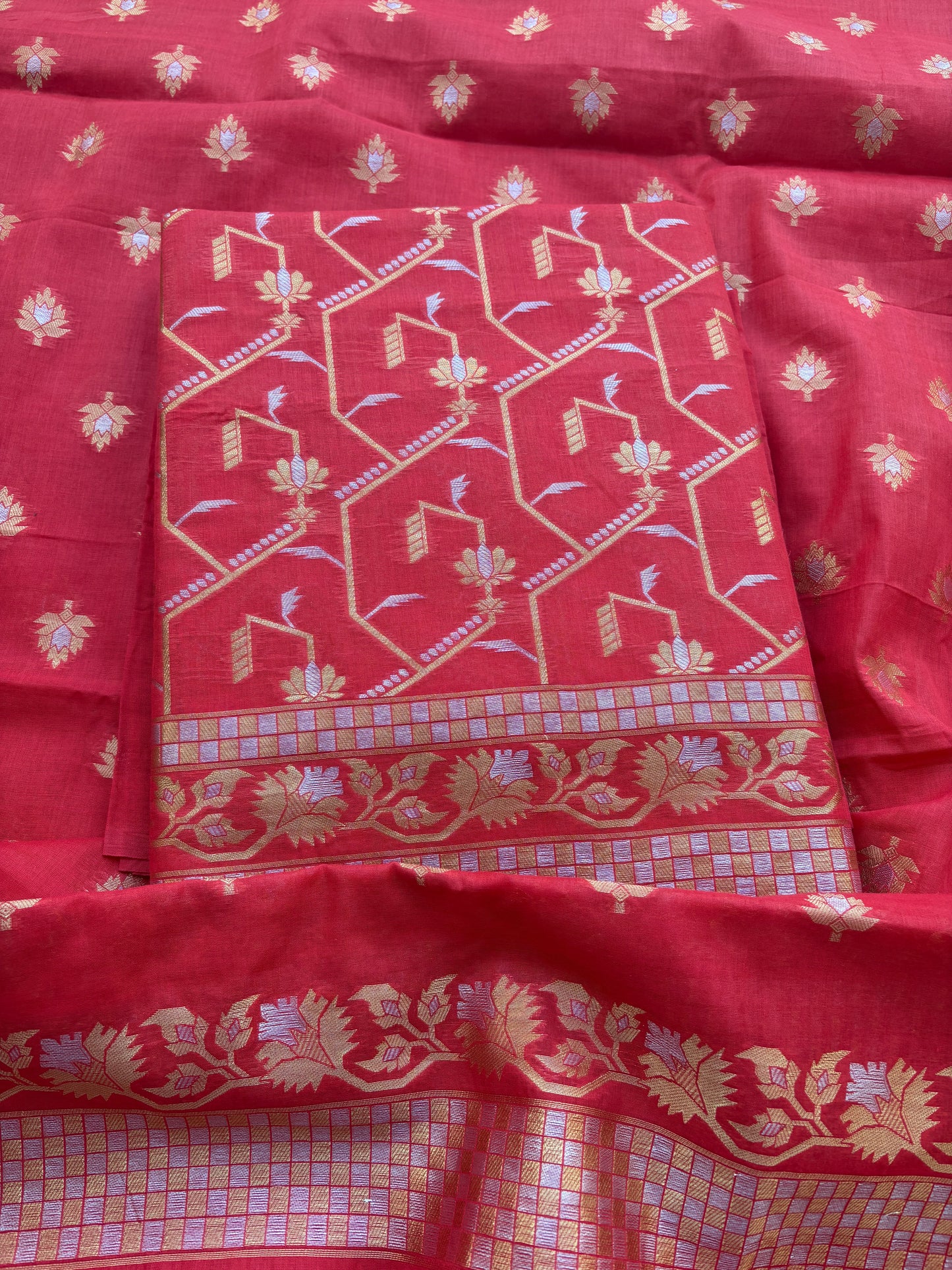 Red Chanderi Sona Rupa suit set