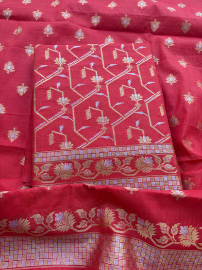 Red Chanderi Sona Rupa suit set