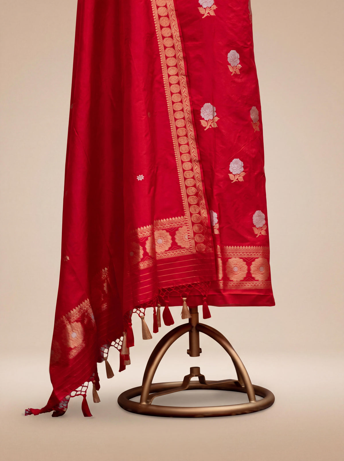 Red katan by Katan  silk suit set