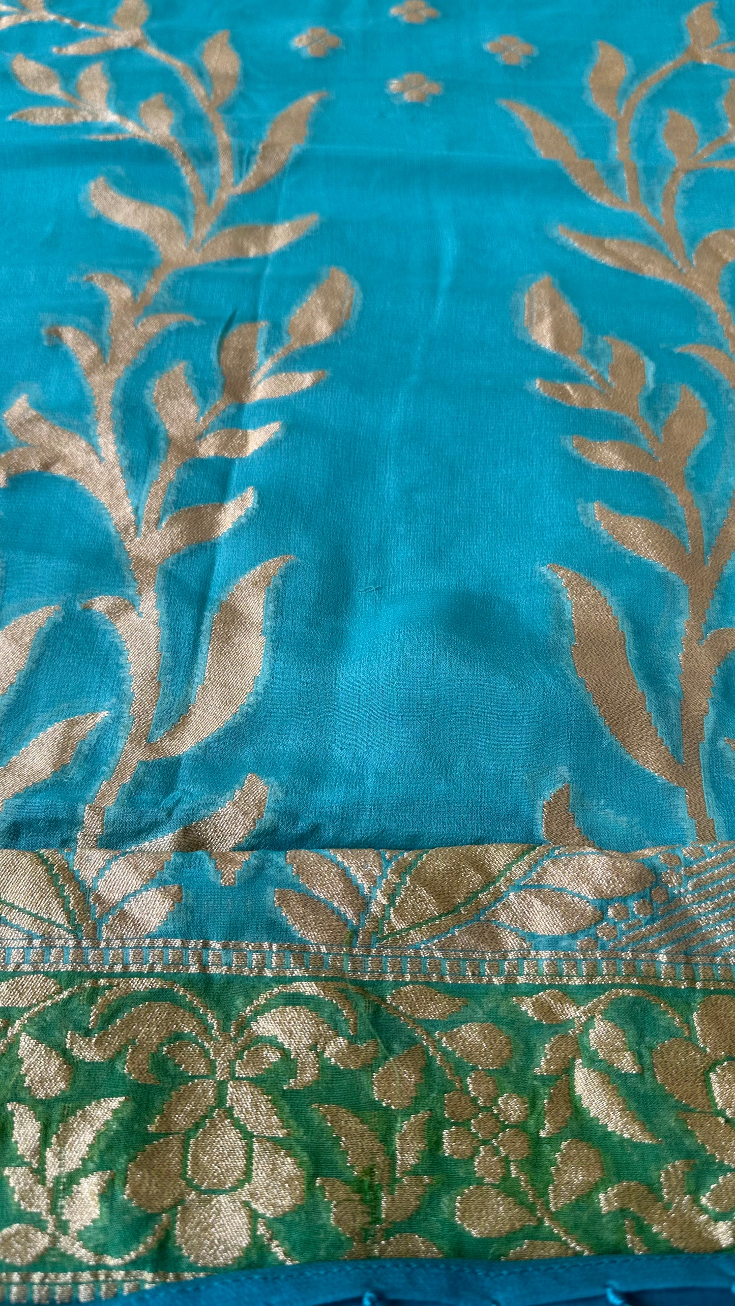 Turq handloom khaddi georgette dupatta