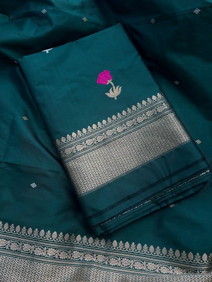 Green Katan by Kayan silk kadhwa suit set