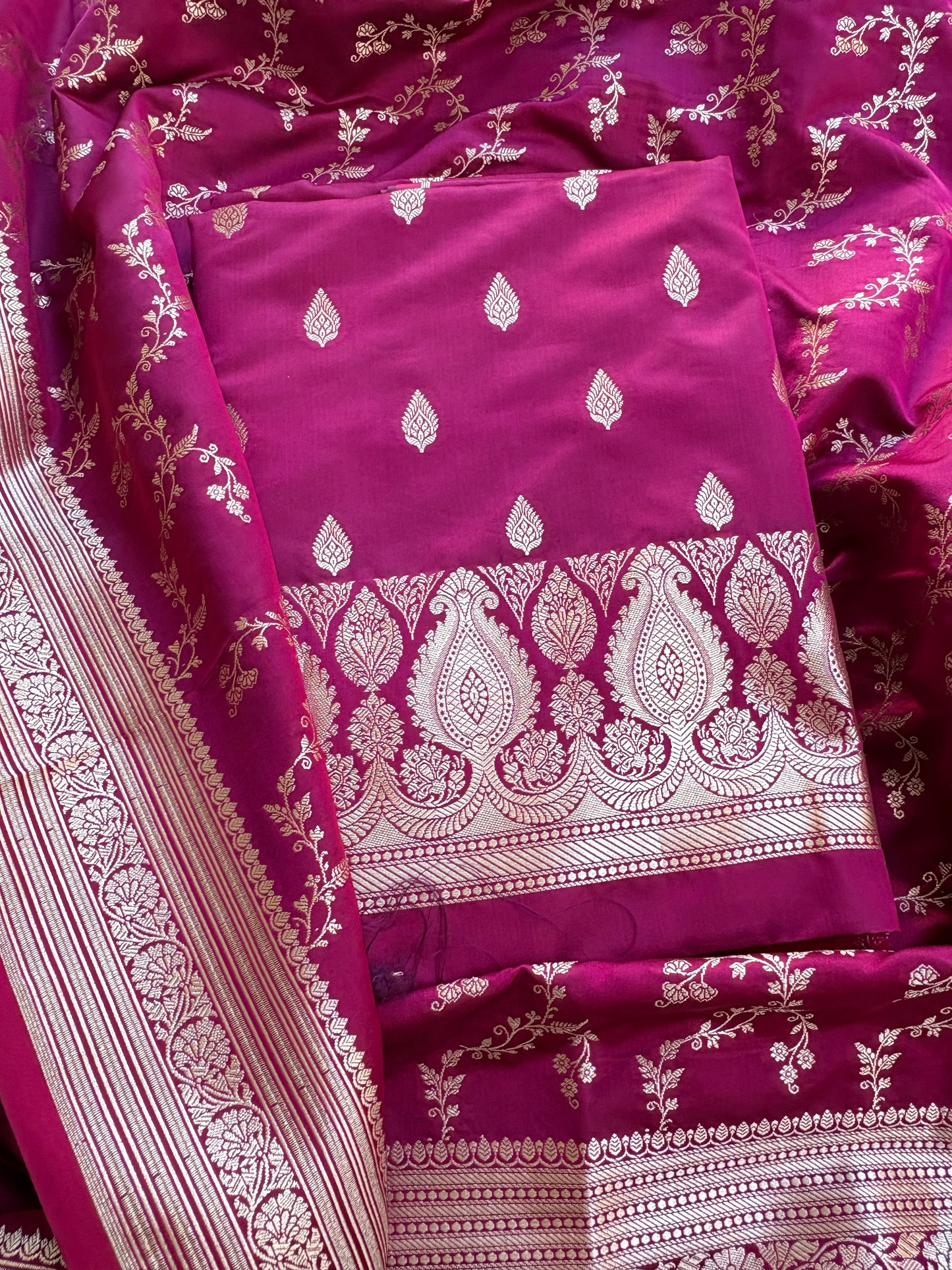 Wine mashru silk suit set
