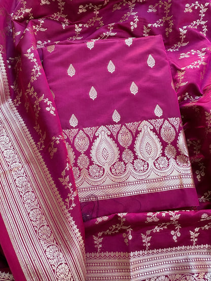 Wine mashru silk suit set