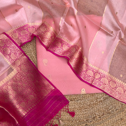 Pink kora shaded suit set