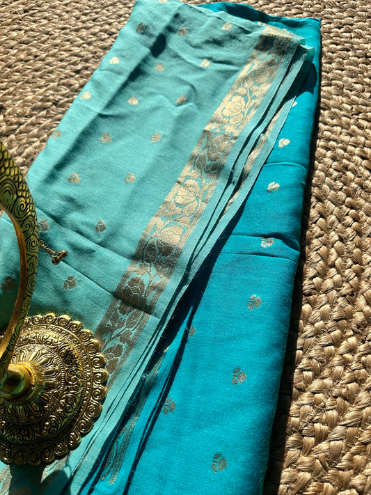 Ombré blue moonga silk dupatta