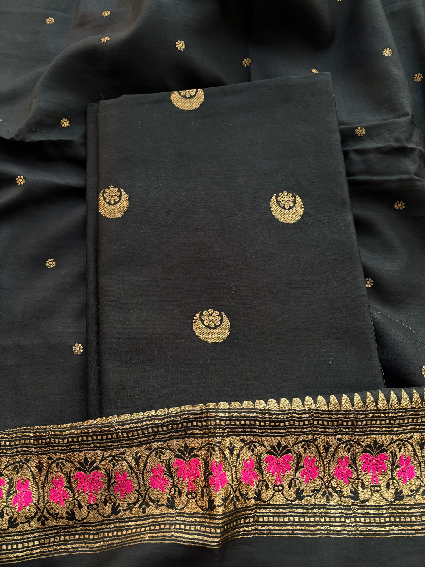 Black Chiniya silk chand tara suit set
