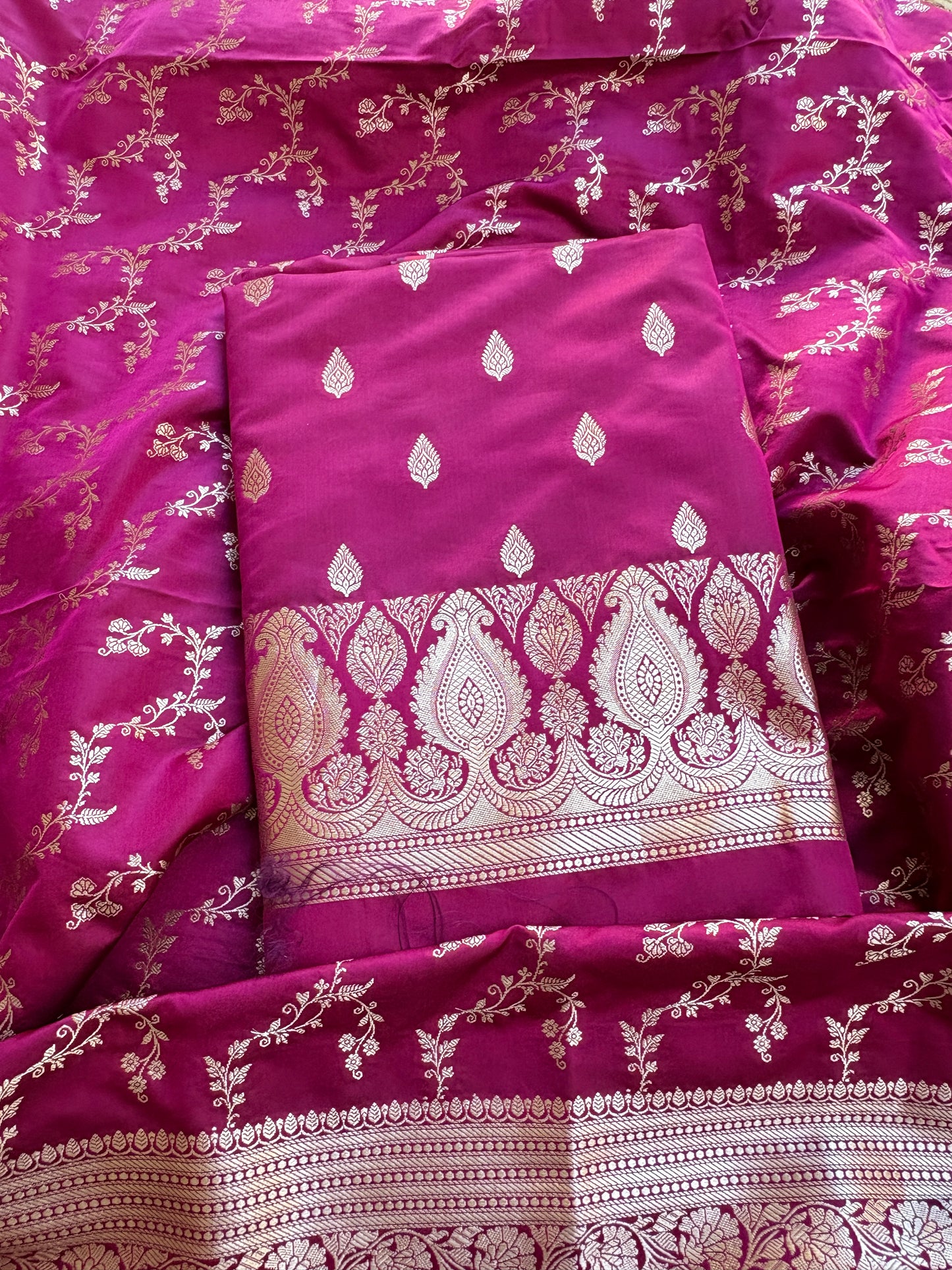 Wine mashru silk suit set