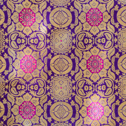 Purple jaal kurta katan by katan silk suit set