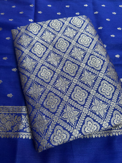 Blue moonga brocade 3 piece suit set