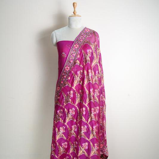 Magenta Kora silk suit set