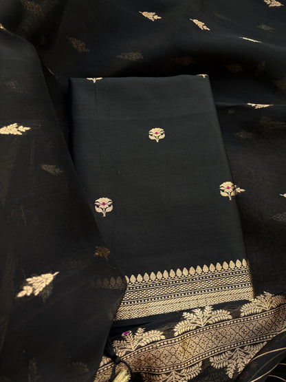 Black Chiniya kora suit set