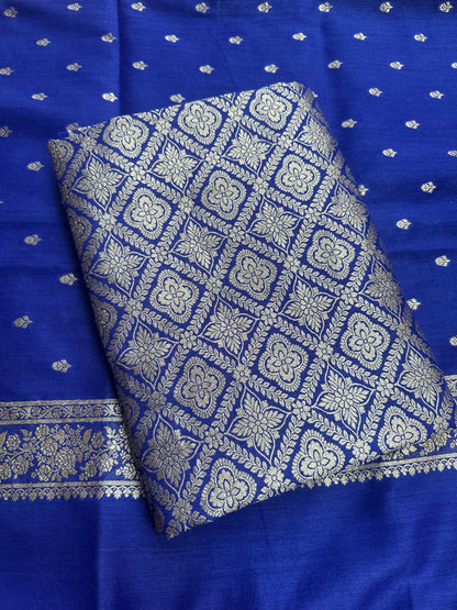 Blue moonga brocade 3 piece suit set