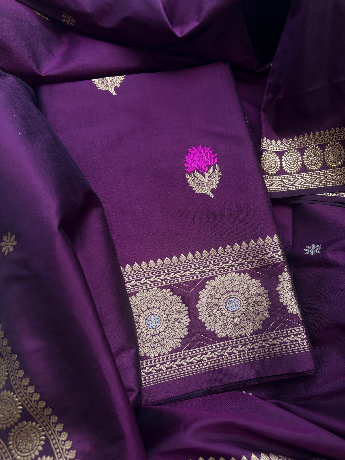 Purple Katan by katan silk suit set