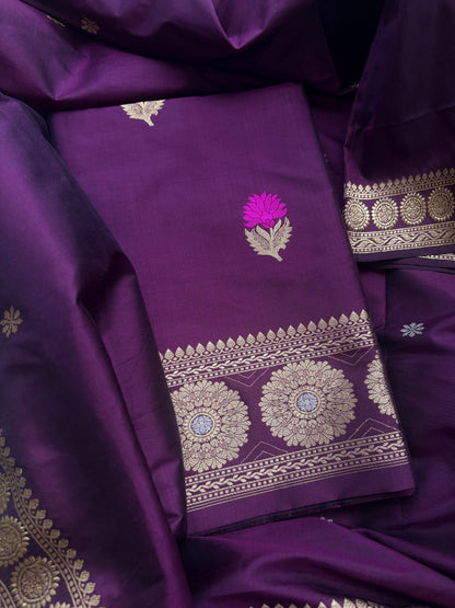 Purple Katan by katan silk suit set