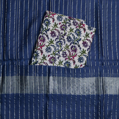 Printed Chanderi silk shirt with pintuck dupatta