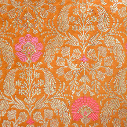 Orange katan silk fabric