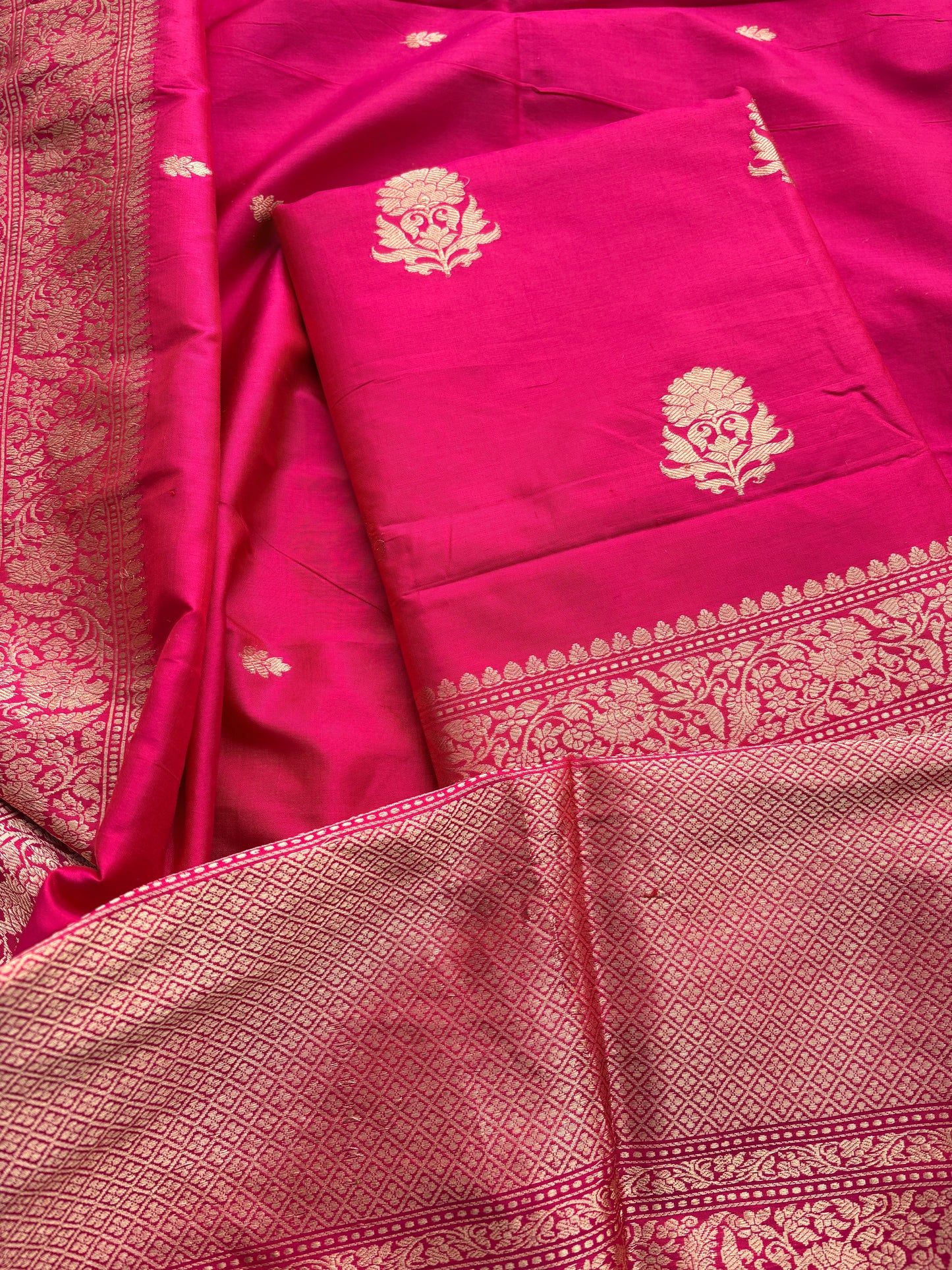 Pink katan by katan kadhwa silk suit set