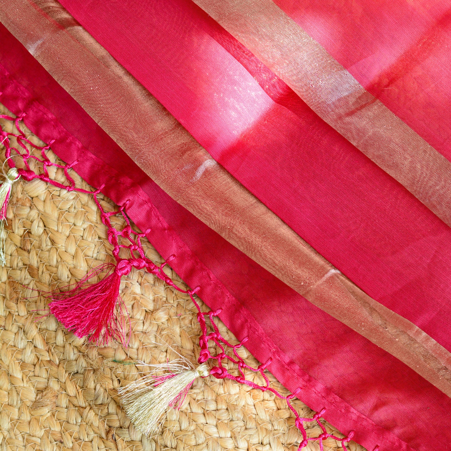 Pink Chanderi silk suit set