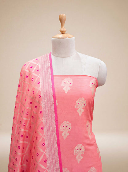 Peach moonga silk suit set