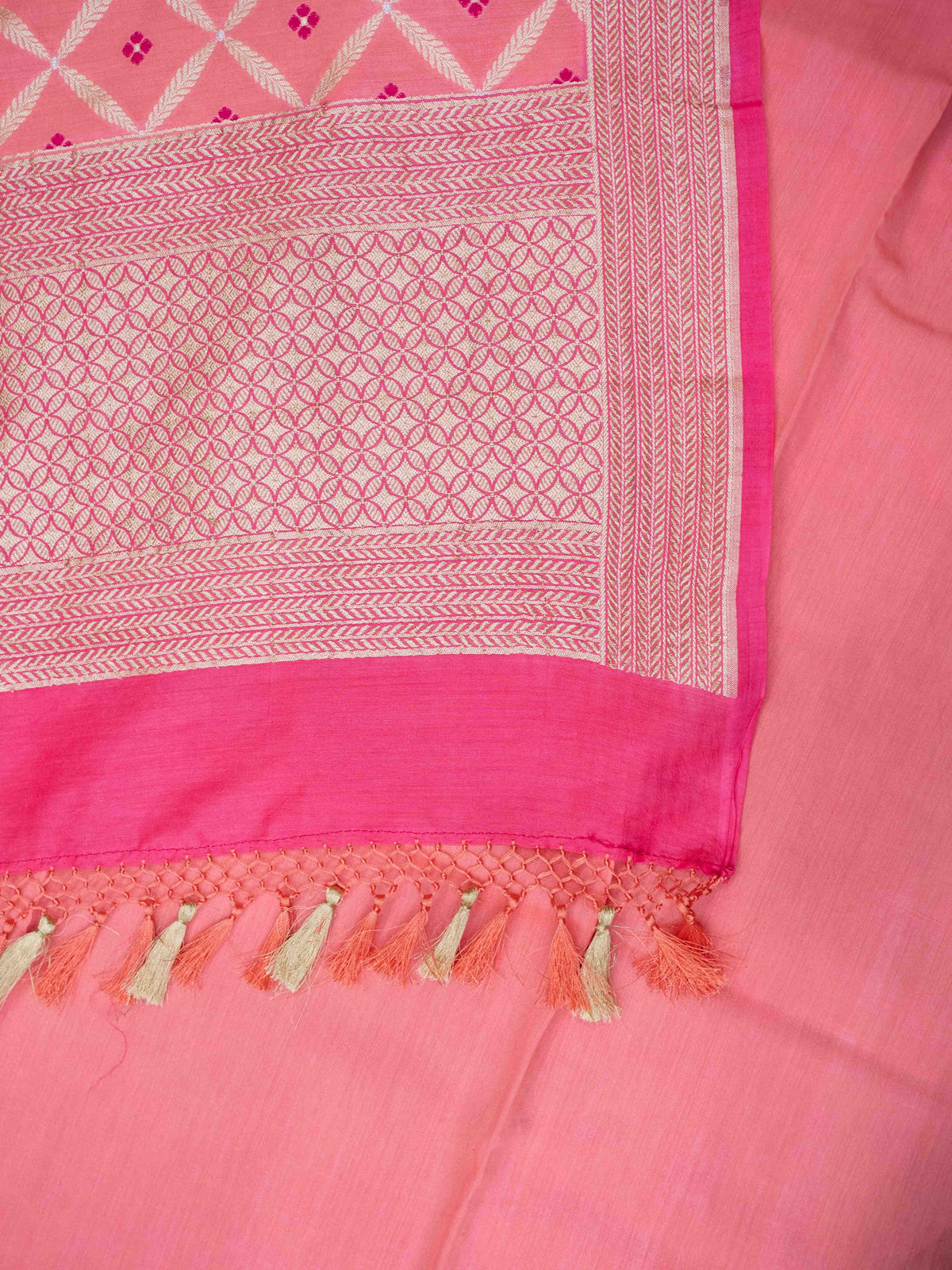 Peach moonga silk suit set