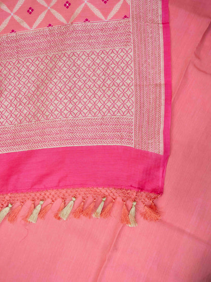 Peach moonga silk suit set