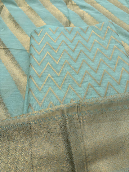 Turq Chanderi cotton 3 piece suit set