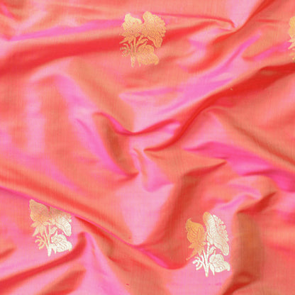Pink dhoop chau katan silk fabric