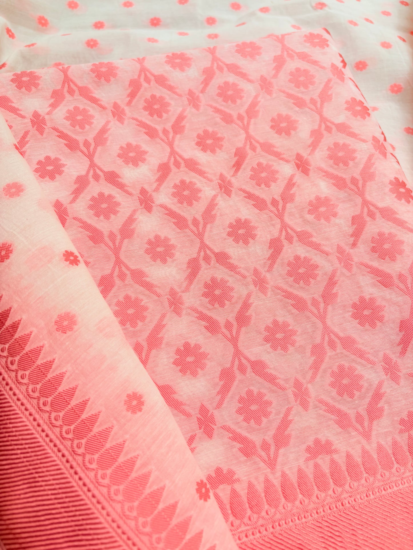 White base Chanderi cotton 3 piece suit set