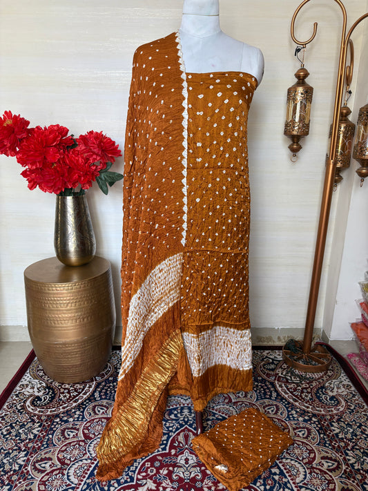 Mustard bandhani suit set