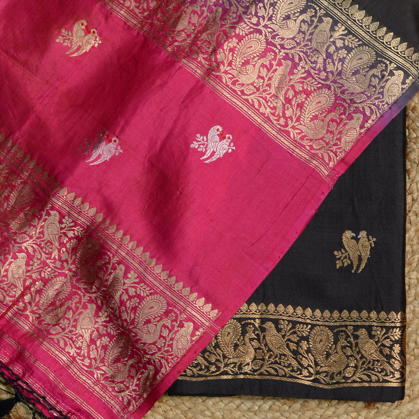 Black mango silk shaded dupatta suit set