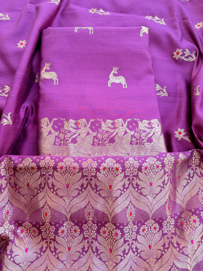 Magenta figure Deisgn Chiniya silk suit set