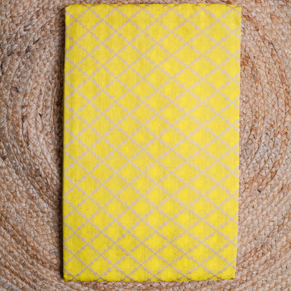 Lime yellow resham weaving suit set