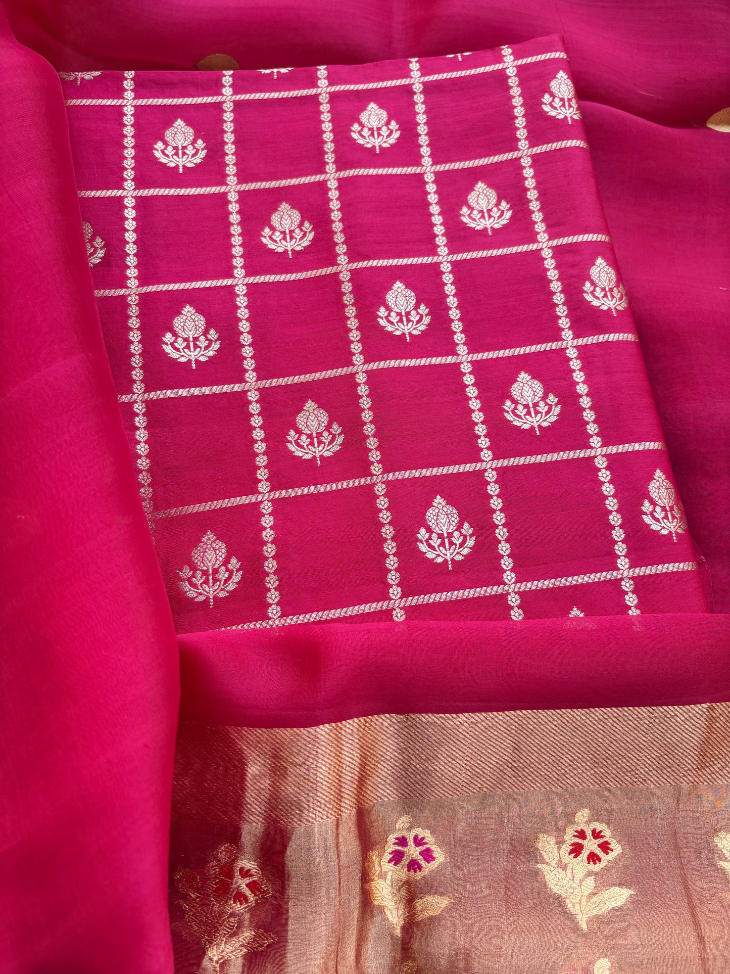 Pink Chiniya kora suit set