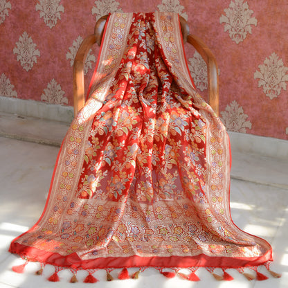 Red Khaddi georgette dupatta