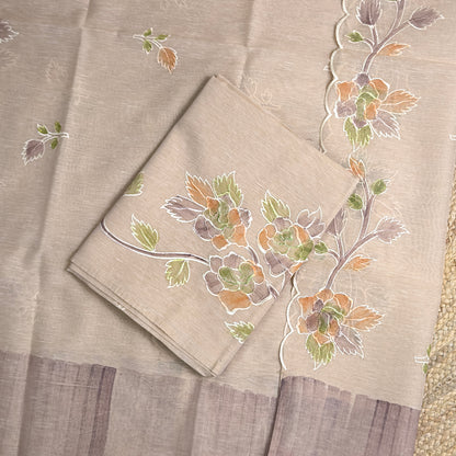 Nude beige linen suit set