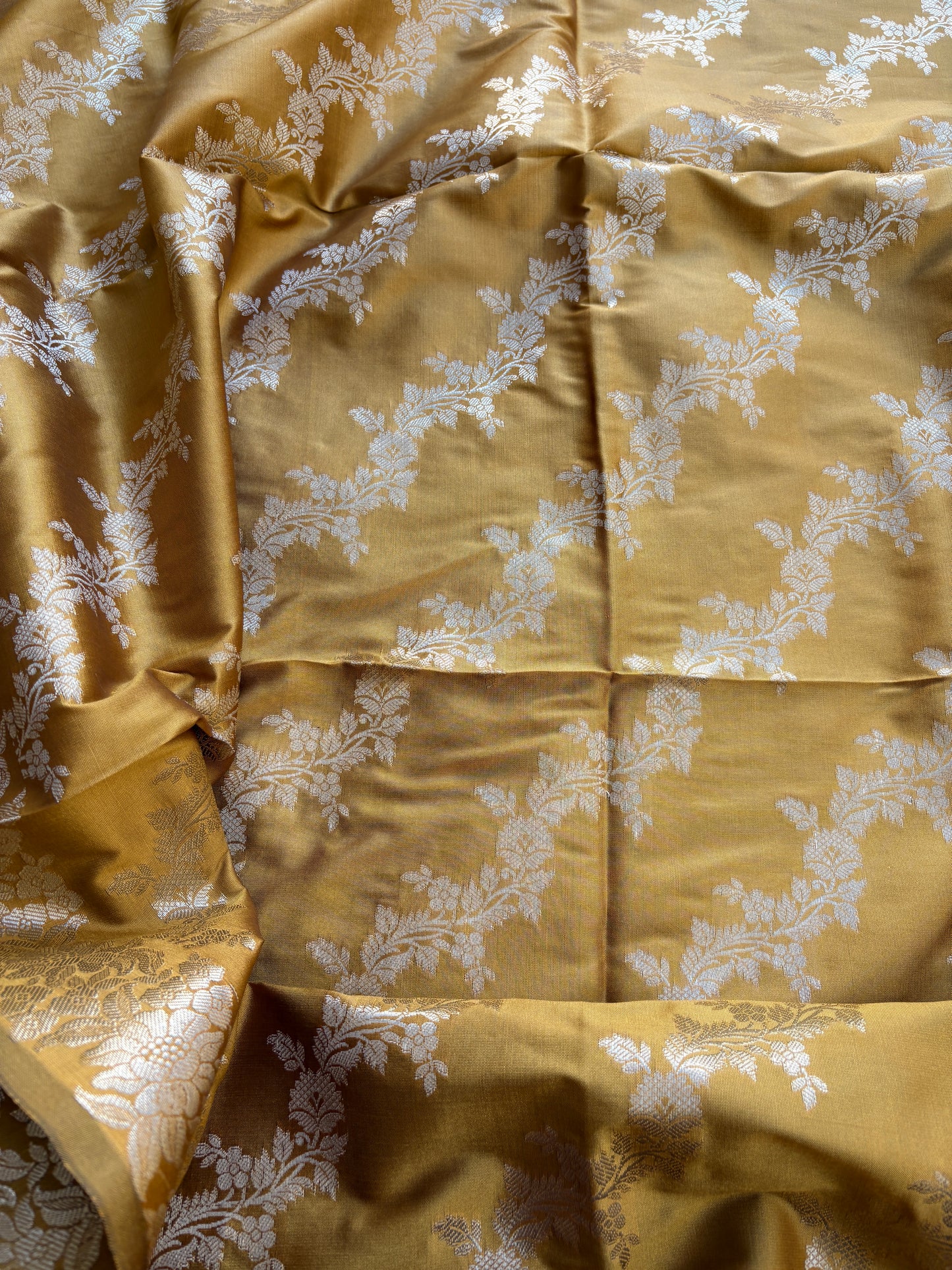Yellow premium silk suit set