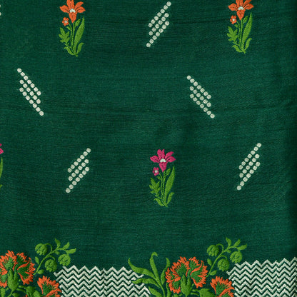 Green kurta and magenta dupatta with pure silk bottom moonga silk suit set