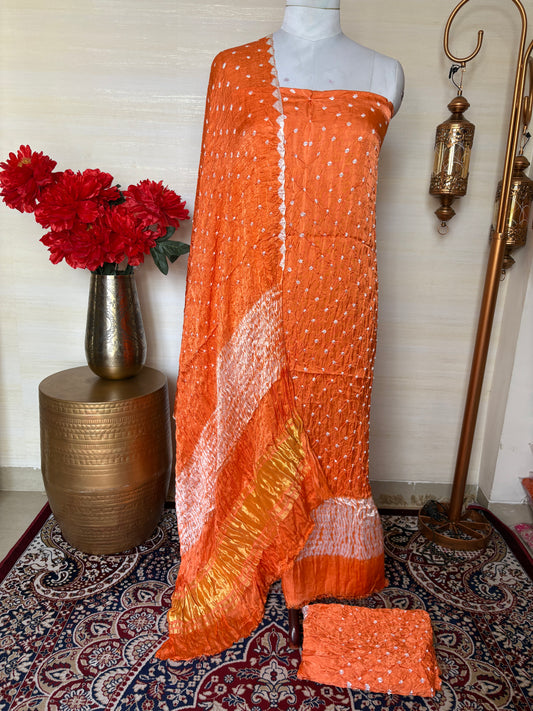 Orange bandhani suit set