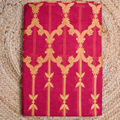Red Resham weaving Chanderi  suit set