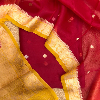 Red yellow shaded suit set