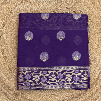Purple Chanderi paithani suit set
