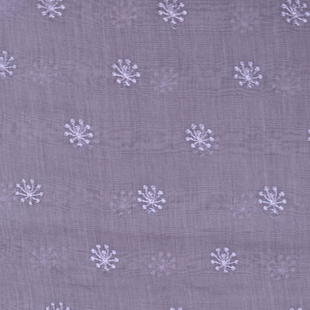 Lavender embroidered mul Chanderi suit set