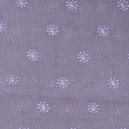 Lavender embroidered mul Chanderi suit set