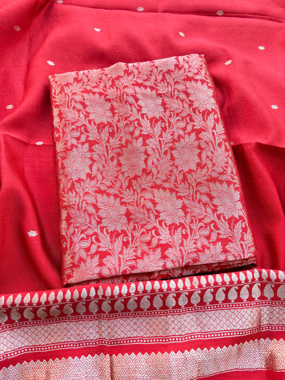 Red mango silk pure silk suit set