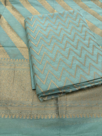 Turq Chanderi cotton 3 piece suit set