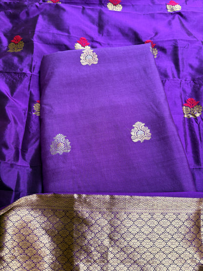 Purple Chiniya Katan kadhwa suit set