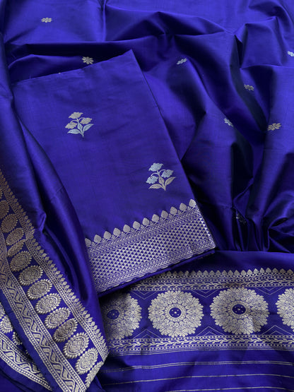 Purple Katan by katan silk kadhwa suit set